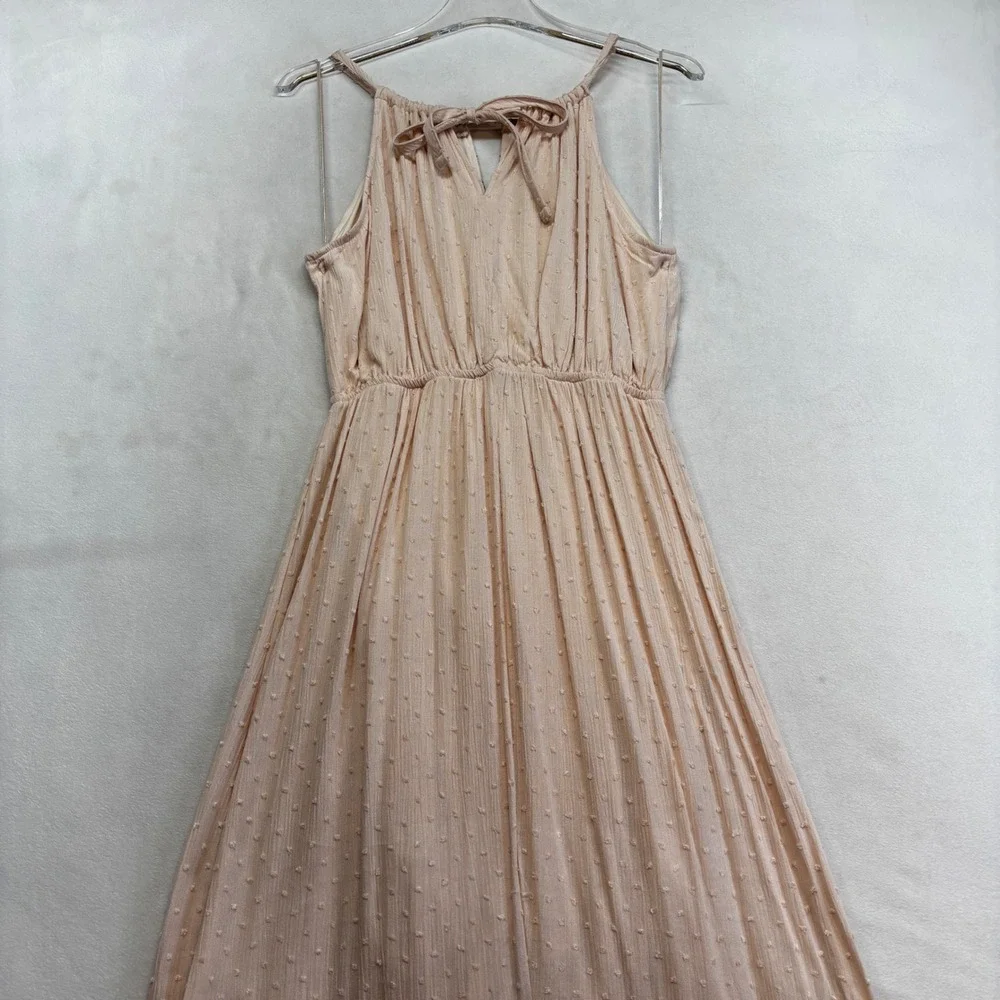 Lucky Brand Maxi Dress Womens Medium Sand Combo Embroidered Boho Western  New - Picture 13 of 13